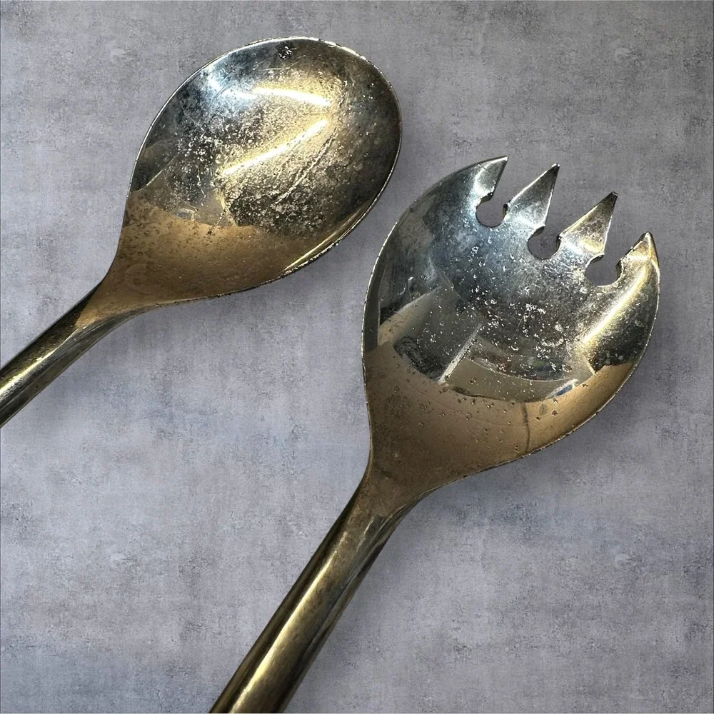 Vintage‎ Italy Silverplated Salad Serving Set 12